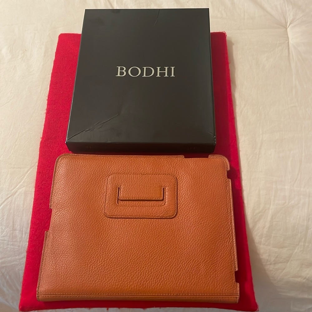 Bodhi Leather IPad Convertible Jacket- Pumpkin- 10 5/8x 8 1/2 x 1/2